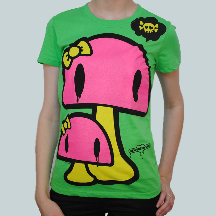 Junior Girl's Green Happy Mushroom Shirt – New Breed Girl – Skull & Pirate  Clothing & Stuff