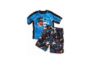 Boy’s Skull RashGuard and Swim Trunks Set – Flapdoodles – Skull ...