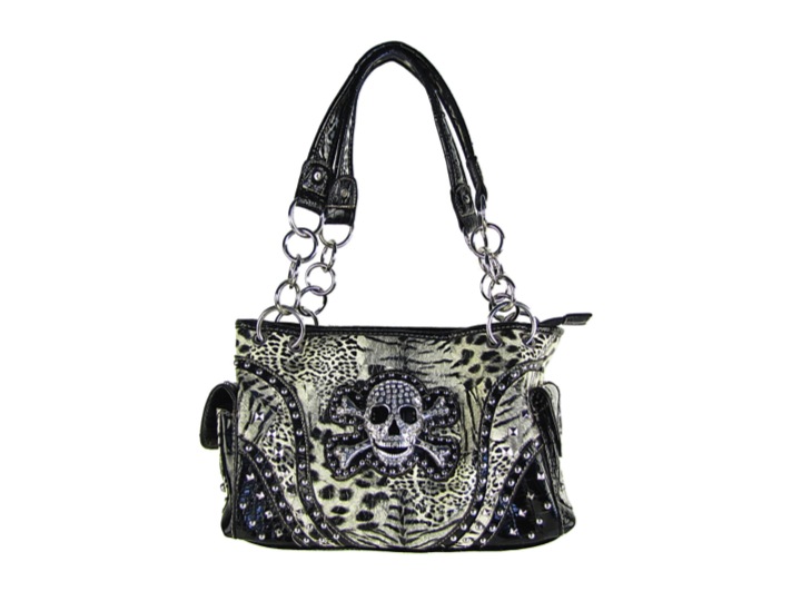 Black Leopard Print Handbag