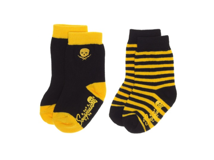 Blue & Yellow Skull and Bolt Socks – SOURPUSS – Skull & Pirate Clothing ...
