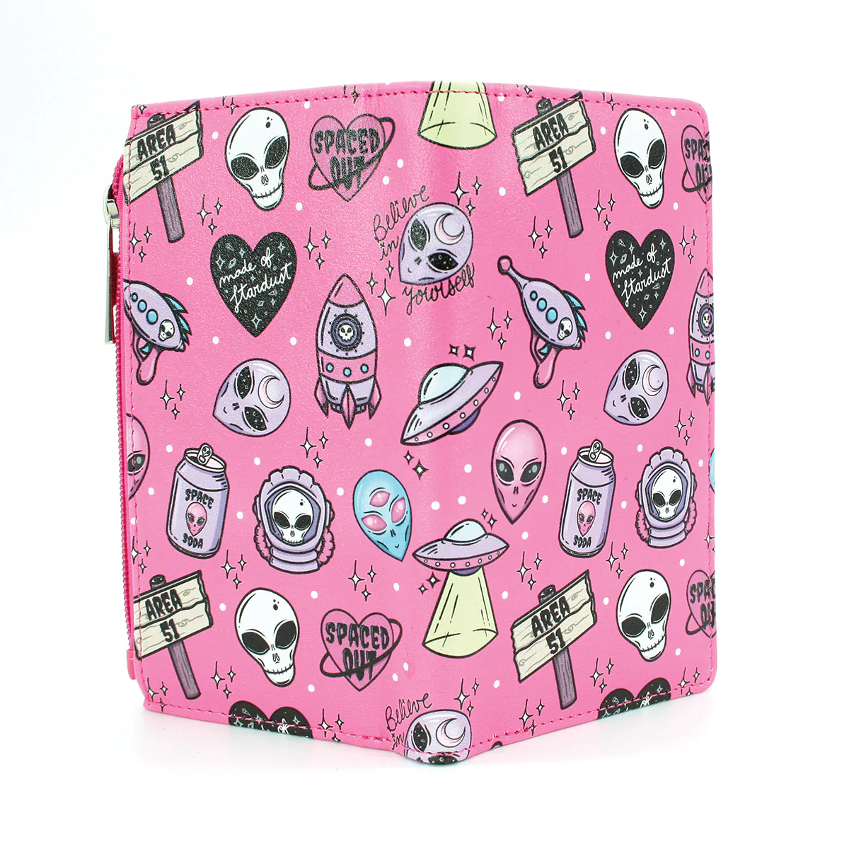 ALIEN COLLAGE WALLET PINK FULL VIEW