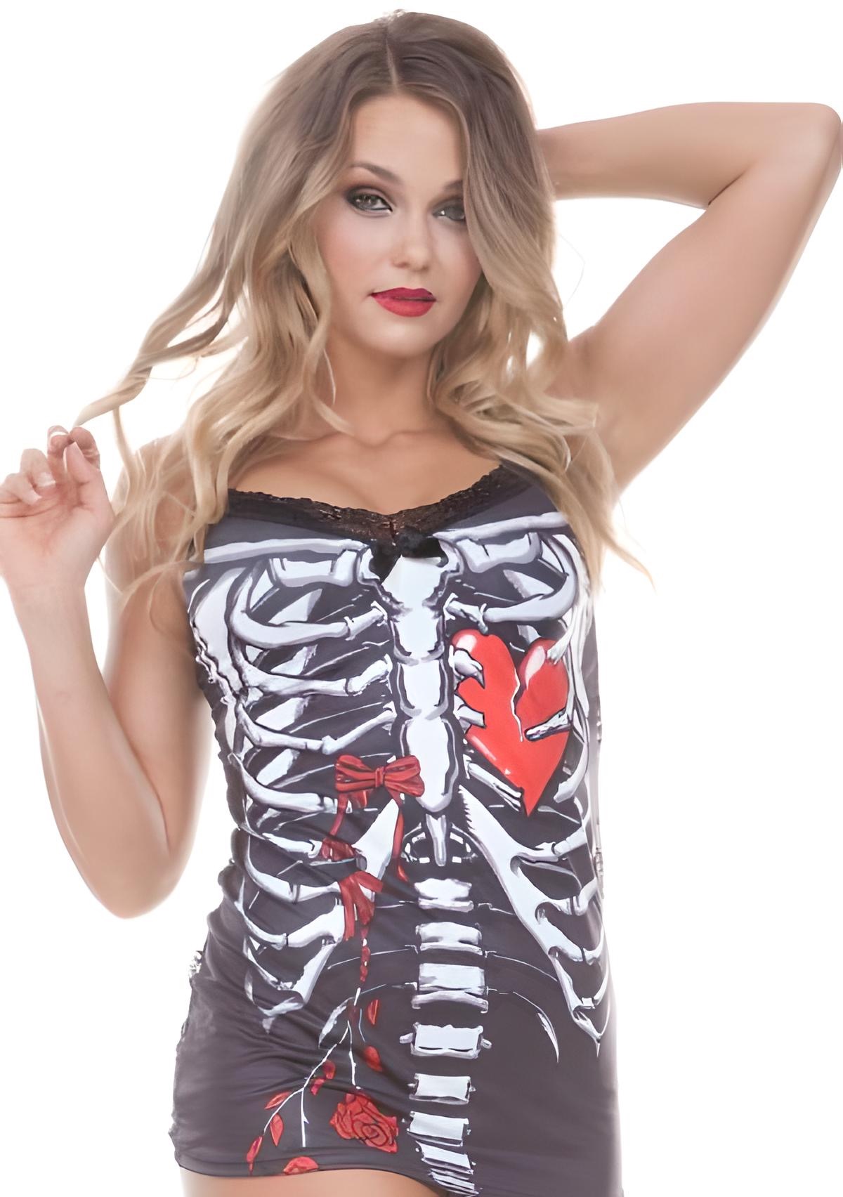 SKELETON CAMI WITH HEART $$$